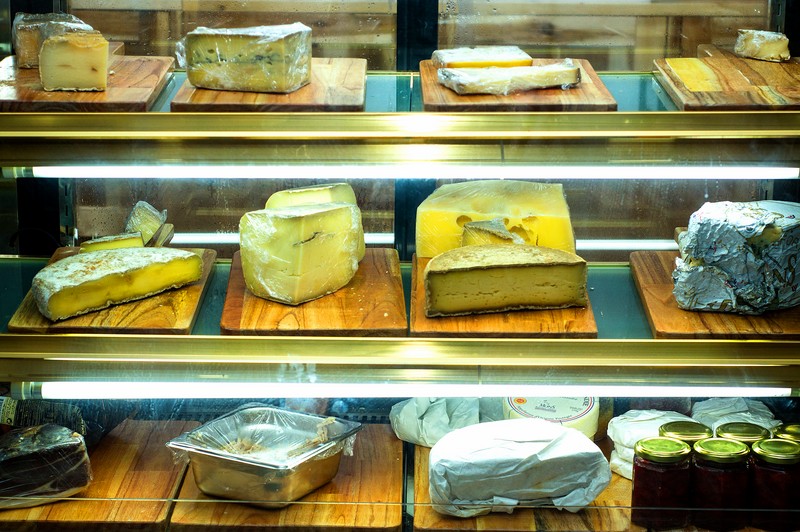 Selection of artisanal cheeses