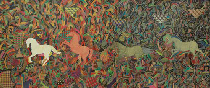 Tuyp Tran - Touch of Creation - 50x70cm - color marker on elephant hide paper